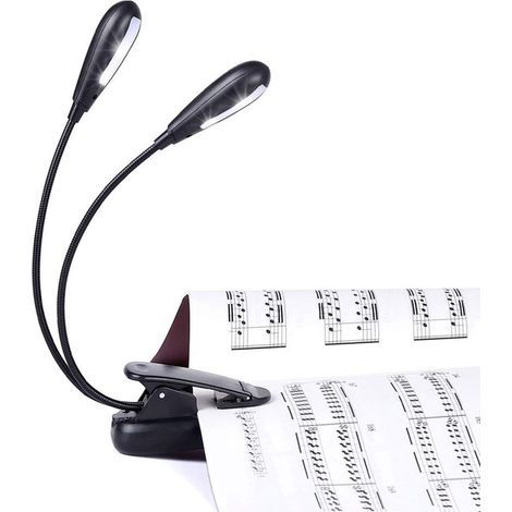 Lampada da lettura, lampada per libri, lampada per leggio, lampada a morsetto per pianoforte, lampada da lettura, 8 LED, collo flessibile a 360°, luce senza sfarfallio, ricaricabile tramite USB (1/5)