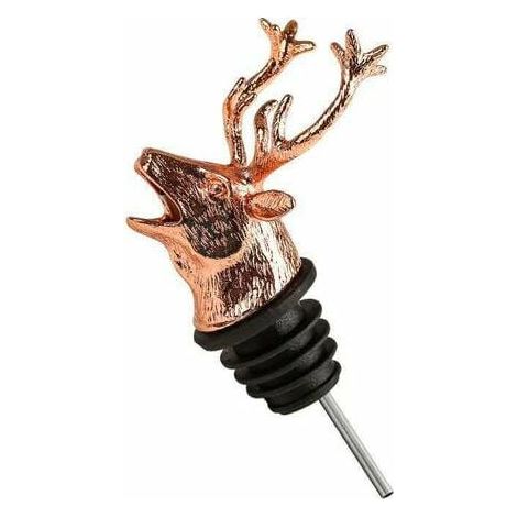 Christmas Deer Head Wine Pourer Wine Bottle Stopper (Rose Gold) 1pcs (1/5)