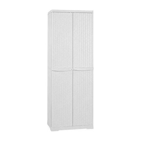 MOBILETTO IN POLIPROPILENE 4 RIPIANI IN RATTAN H.178 Misura: L cm. 65 x P cm. 45 Wengè