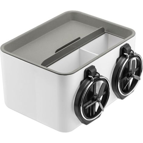 [Yue Xinghui] Multifunktionaler Auto-Getränkehalter, kreative Aufbewahrungsbox für die Armlehne, Taschentuchbox (1 Aufbewahrungsbox, OPP-Beutel) Grau 9234A Einheitsgröße (1/5)