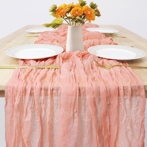 Camino de mesa estilo bohemio con tela de gasa,decoración de malla para la mesa de la cocina,90 x 180 cm (1/5)