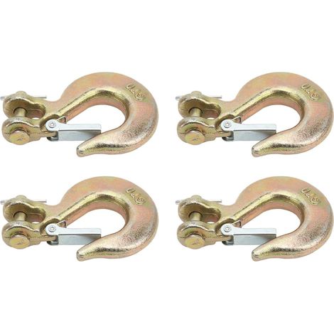 Lot de 4 Crochets à Chape, Crochet à Chape en Acier G70, Capacité de 1/4 Po, 2 750 Lb, Crochet en Acier Forgé pour le Levage (1/5)