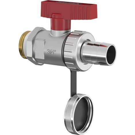 Flamco Grifo de esfera KFE recto G3/4a PN16 MS vern. m. Verschraube Schlauch, F10680