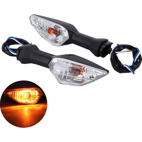 Gelber Blinker für Motorräder, kompatibel mit NINJA 250, 300, 400, 650 und 1000 (2018–2020), 12 V, transparent (1/5)