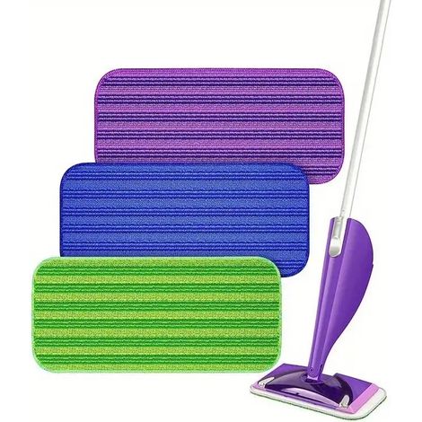 6 tampons et chiffons en microfibre pour Swiffer Wetjet (1/4)