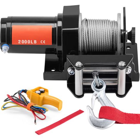 Treuil Électrique 907,2 kg pour ATV UTV, Câble en Acier, IP55, Commande Filée (1/5)