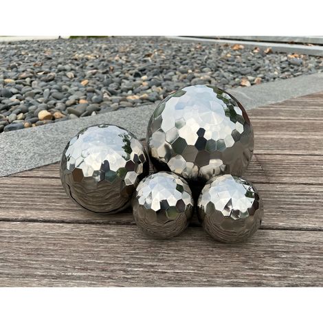 4er Set Dekokugeln Diamant aus Edelstahl-MYW54258