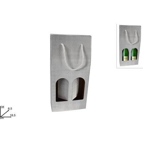 BOX PORTABOTTIGLIA 2 POSTI SATIN SILVER