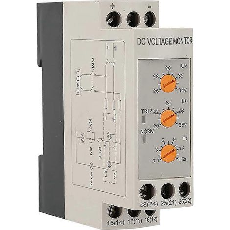 Relais de surveillance de tension avec protection contre les surtensions et les sous-tensions  protection contre les sous-tensions  relais de protection CC 24 V CC (1/5)