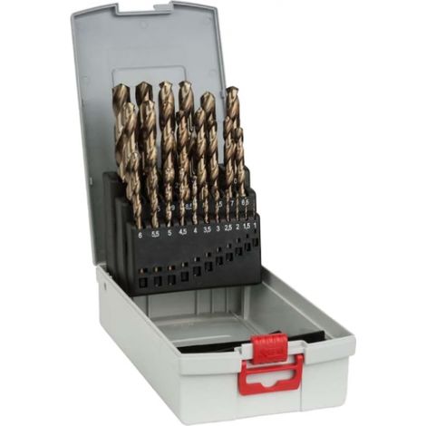 TECHMAN Forets hss cobalt - cob135° Coffret 25 pièces 1.0 à 13.0 mm par 1/2 mm