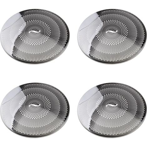 Set of 4 car audio speaker covers compatible with Mercedes-Benz E/C-Class/GLC W213 W205 in shiny silver stainless steel (1/5)
