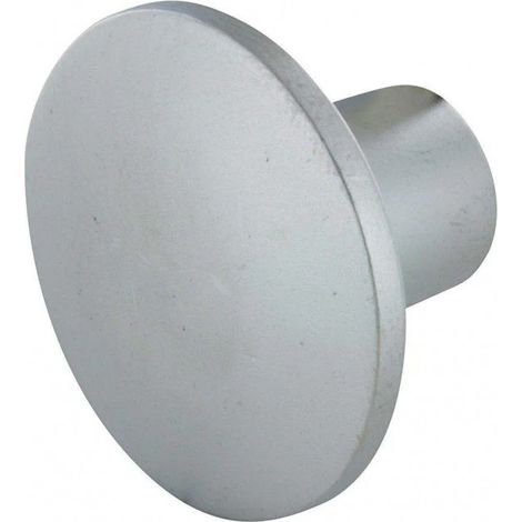Bouton rond Zamak gris alu, D.30mm, H.22mm, 1 pièce avec visserie.
