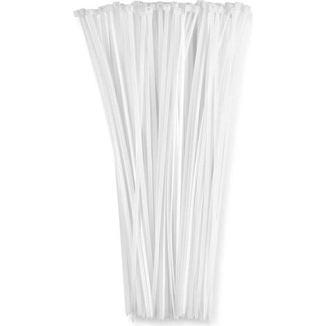 Attaches Câbles - Attache-Câble Nylon 66 Blanc 30 cm - Résistance 22,7 kg - Usage Intérieur Extérieur - 250 Pièces