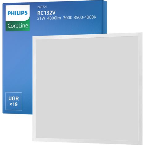 PHILIPS PANNEAU LED CORELINE RC132V PUISSANCE RÉGLABLE 22/31W 4300LM - 830-835-840 CCT 60X60CM - UGR 19 73518799 (1/5)