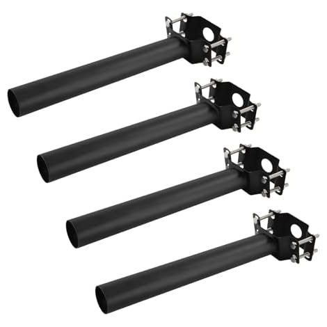 Lot de 4 supports mât d'éclairage - 48 mm Fixation murale / pince Support d'antenne solaire Pour lumineux 4,2 à 8,9 cm Noir