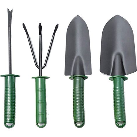 QAZQA 4 pièces Mini Pelle râteau Pelle Bricolage Outils de Jardinage Ensemble Fleur désherbage bonsaï Outils Manche en Plastique à la Main pour Les Fournitures de Jardin