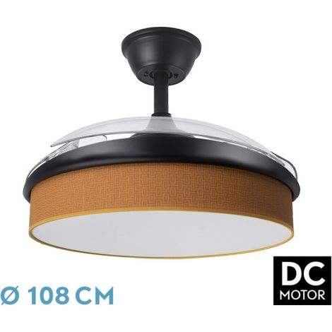 Ventilador Dc Moda 72w Negro/naranja 108d 3aspas 7200lm 3000-4000-6000k Remoto+memoria+temporizador (1/3)