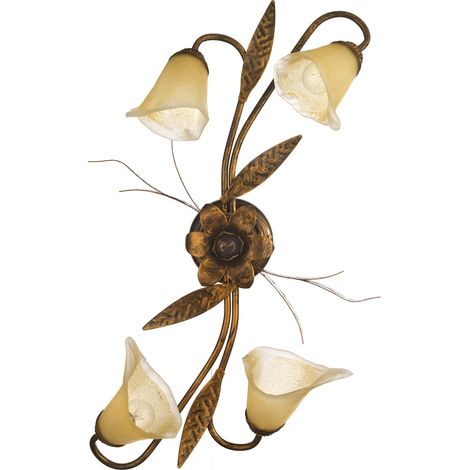 Plafonnier 4 lumières, marron (1/5)