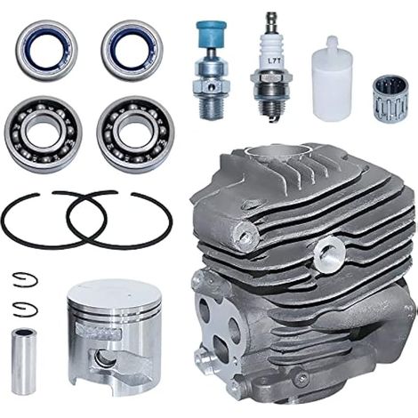 Cylindre Piston pour Husqvarna K760 K750 Découpeuse, 51mm Cylindre + Piston + Vilebrequin + Roulement + Joint + Bougie Pièces Détachées 15 in 1 Kit, Remplacer 506 38 61-71 (1/5)