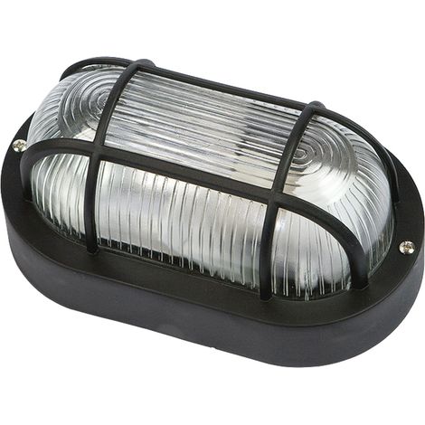 Brixo Deckenbeleuchtung Ovaler Außenanwendungshöhe 17 cm - black