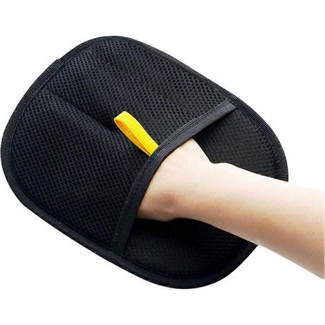 Gants de toilettage imperméables en tissu Cujmh pour chats, chiens et lapins, pour enlever les poils d'animaux. (1/4)
