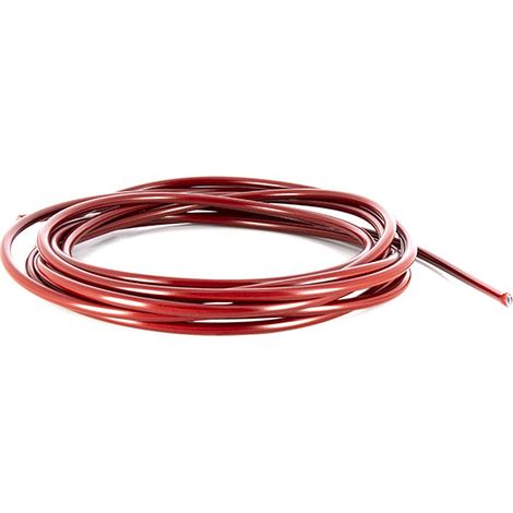 Rouleau de Durite Tressée Inox 5 Mètres Gaine Rouge