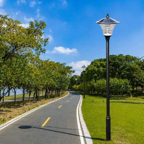 Lampadaire d'extérieur moderne 4 m modèle B secteur en acier galvanisé IP65 4 25 kg – Livraison gratuite