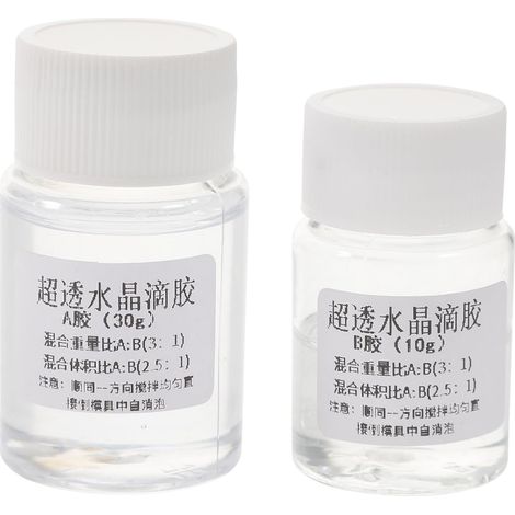 Lot De 2 Sets De Colles Époxy Transparentes 3:1 Résistantes à L'eau Pour Bricolage En Résine Époxy, Kit 40g, Haute Transparence, Anti-jaunissement, Décoration Artisanale, Diy Bijoux (1/5)