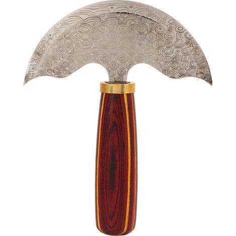 Couteau Rond en Cuir Lame Aiguisée Haute Dureté Manche en Bois Poli pour Bricolage Maison (1/5)