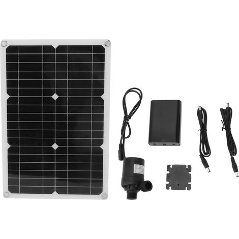 Decdeal Panneau solaire monocristallin avec boîte de batterie, pompe à eau, 20W, 18V, haute Conversion, pour voiture, bateau, lampadaire