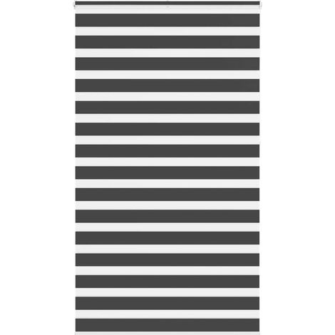 Doppelrollo Schwarz 125x230 cm Stoffbreite 120,9 cm Polyester