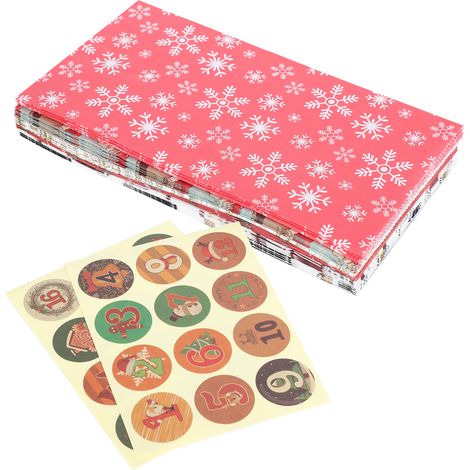 24Pcs Christmas Packaging Bag Treat with Stickers Goody Cookies Reusable Craft Supplies (1/5)