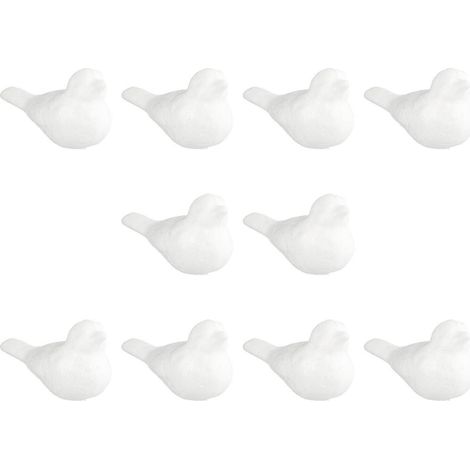 Bastelset 10x Styropor Vögel weiß für Weihnachtsdeko Osterdeko DIY (1/4)