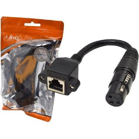 Linq - Cavo Adattatore Audio Da Xlr Femmina A Rj45 Femmina 15cm Connettore Rete Kl-9235 -