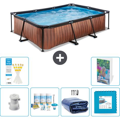 Exit-toys Piscina Exit Rectangular - Efecto madera - 300x200x65 cm - 7-piezas  S188 (1/5)