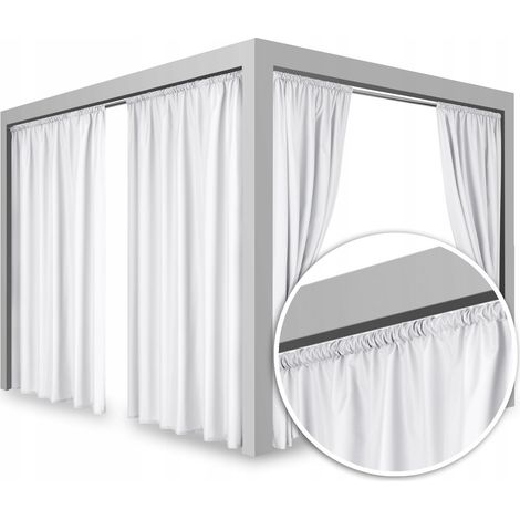 Tenda da giardino bianca e impermeabile in stile boho, TERRACE GALANT 150x250, fascia a tunnel