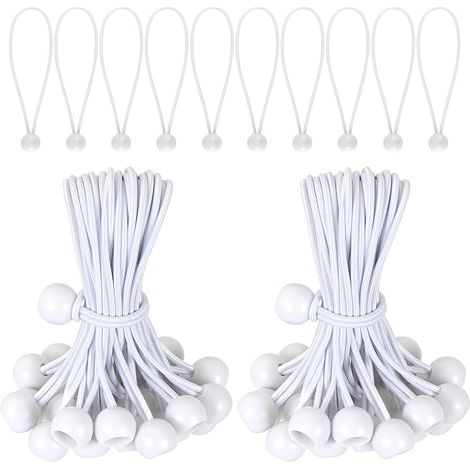 50 Tarpaulin Tensioners 20 cm Elastic Tensioner with Ball for Tarpaulin, Camping, Tent (1/5)