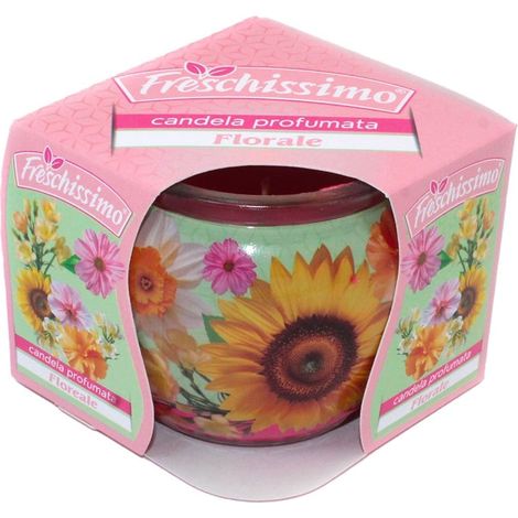 TrAdE Shop Traesio - Set 2pz Candela Profumata Al Florale In Vasetto Vetro Decorato Per Ambienti 85gr 473854 -