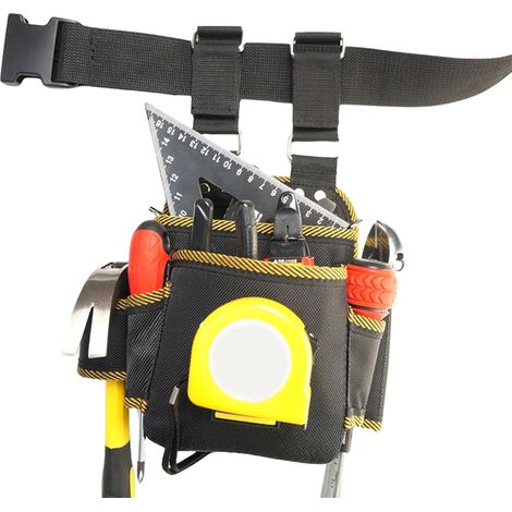 Bolsas de herramientas para cinturón, bolsa de liberación rápida para herramientas de electricista, organizador de cintura con múltiples bolsillos, impermeable para uso en interiores y exteriores, cam (1/5)