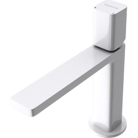 doporro® Mezclador monomando de lavabo blanco 30,9 cm de altura Grifo de lavabo, angular Grifo de lavabo, conexión DIN (1/5)