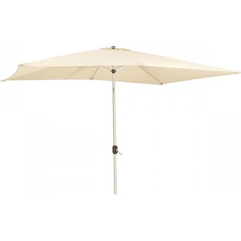 Signature Weave 2 x 3m Rectangular Table Parasol Sun Shade Umbrella Beige Canopy