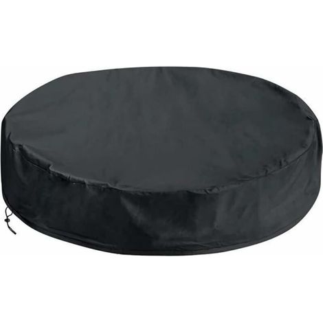 Bache spa rond 245x30cm, housse de protection thermique étanche et anti-UV pour baignoire à remous extérieure, couverture hiver avec cordon élastique ourlé, résistante au vent et aux intempéries. (1/5)