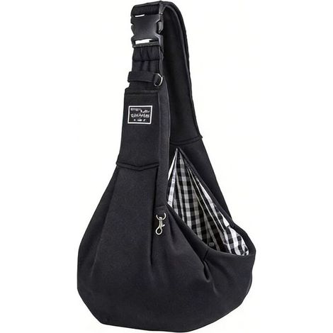 Sac de Transport pour Chien Chat, Réglable Sac à Bandoulière Mains Libres Petit Chien, pour Chiens/Chats de Taille Moyenne Jusqu'à 6kg, pour l'extérieur, Les Voyages, Le Métro (Noir) (1/5)