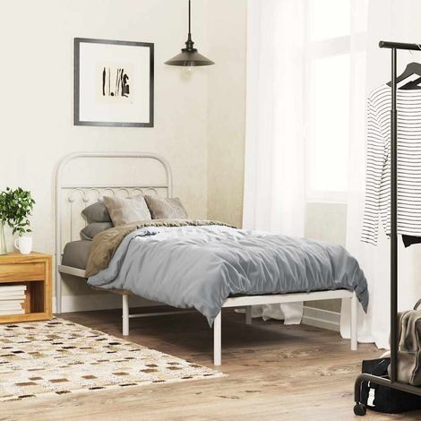 Estructura cama sin colchón con cabecero metal 75x190 cm