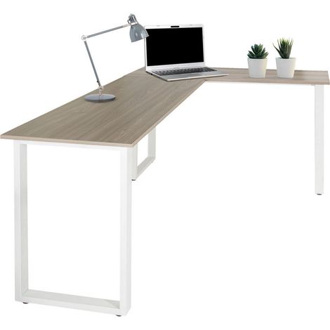 Eckschreibtisch / Schreibtisch / Computertisch WORKSPACE BASIC I 165 x 120 cm grau / weiß hjh OFFICE (1/5)