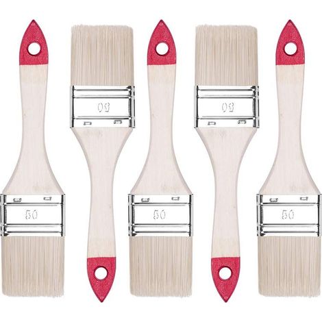 Set de pinceaux plats 5 pièces, Largeur 2 pouce-5 pièces, Set de pinceaux à peindre avec manche en bois, pinceau à peinture 5PCS, série 30, A0200-300520 (1/4)