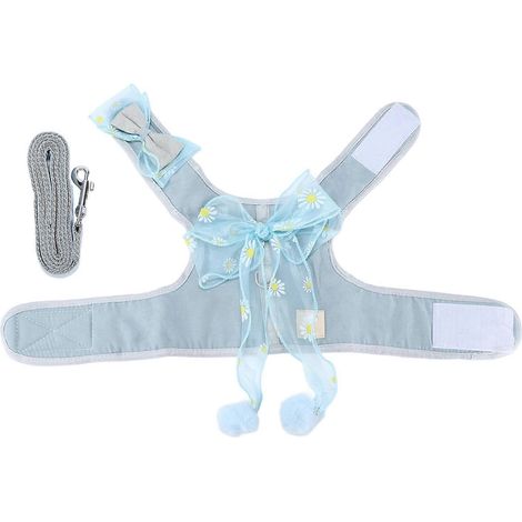 Cat Harness and Leash Set Breathable Fairy Bowknot Vest Cat Rope for Walking OutdoorFairy Blue L (1/5)