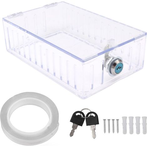 Boîtier De Protection Pour Thermostat - Acrylique Transparent - 18 X 10 X 5 Cm - Pour Maison Bureau École - 1 Pièce (1/5)