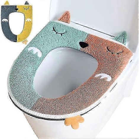 Lot de 2 housses de siège de toilette universelles avec fermeture éclair, antibactériennes et lavables.
