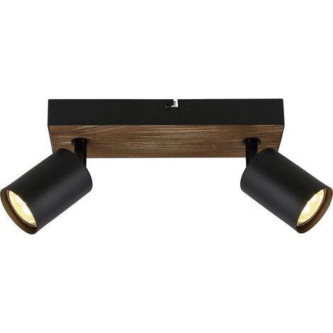 [GEBRAUCHT] B-Ware Jello Wandleuchte Wandlampe Holzleuchte schwarz holz zweiflammig Beleuchtung (1/2)